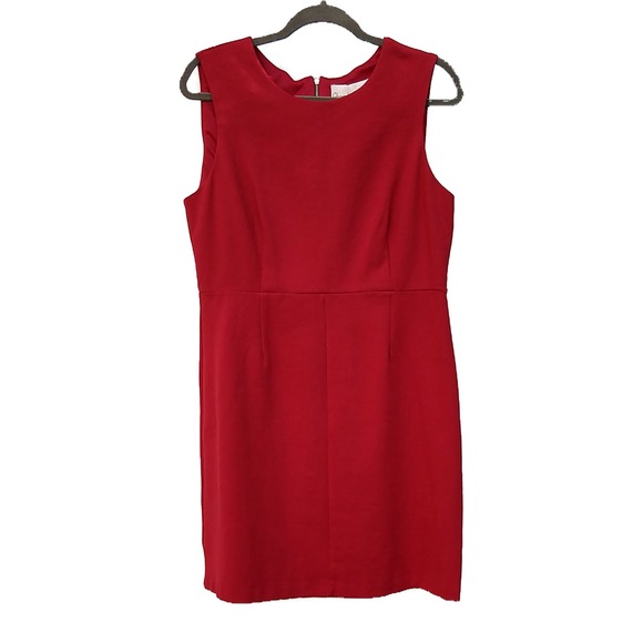 Women's Short Sheath Dress Size XL Red Sleeveless Round Neck Charles Henry New - Picture 1 of 4